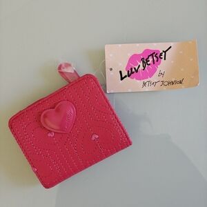 Betsey Johnson Hot Pink Heart Wallet